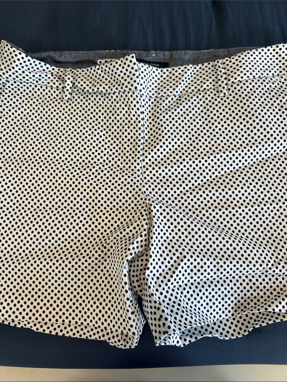 Nautica navy Polka Dot White Jean Shorts